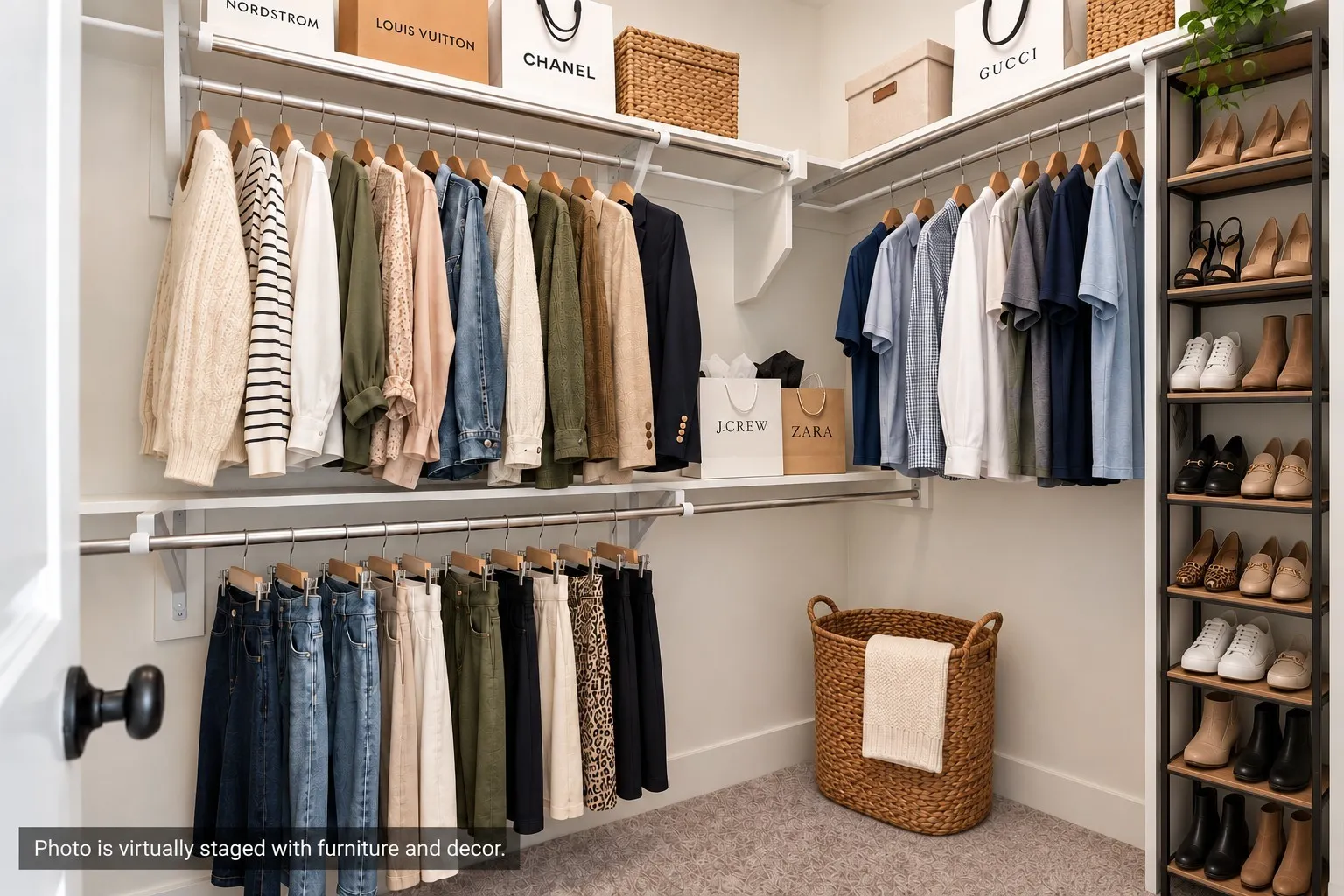 Customize the Generous Primary Bedroom Closet to Suit Your Needs.