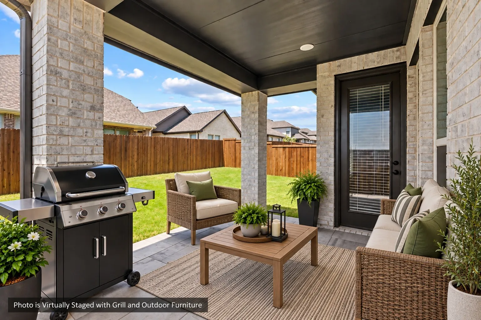 Connect a Grill to the Gas Outlet and Enjoy Outdoor Dining.
