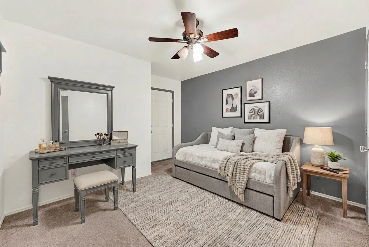VIRTUALLY STAGED PHOTO  -  lots of room in here.