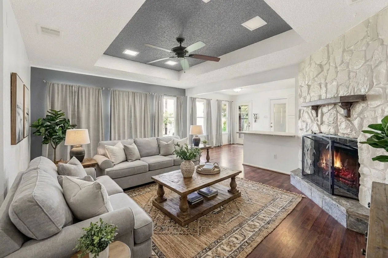 VIRTUALLY STAGED PHOTO  Tons of potential in this lay out.