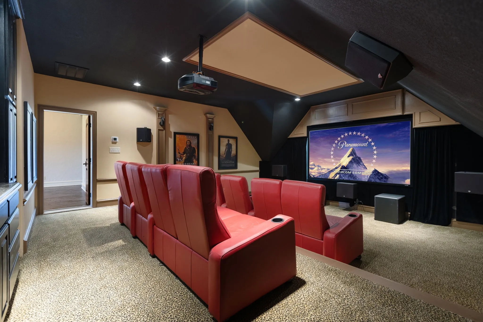 Reclining chairs and surround sound system