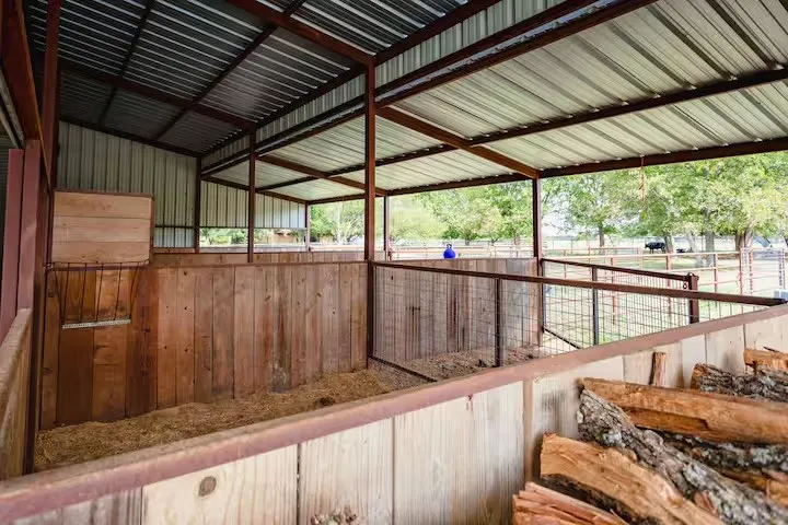 View of horse barn