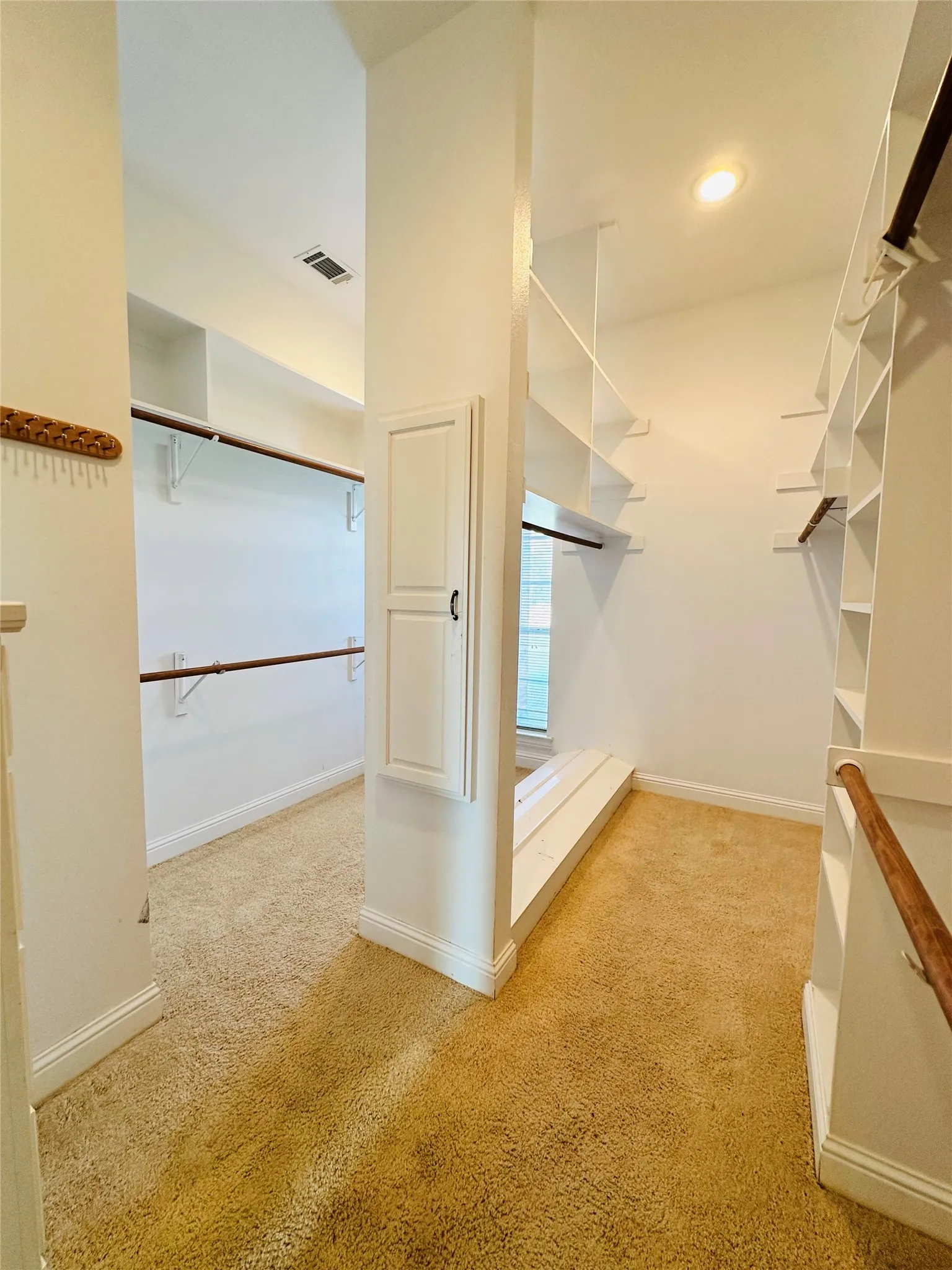 Spacious primary walk in closet.