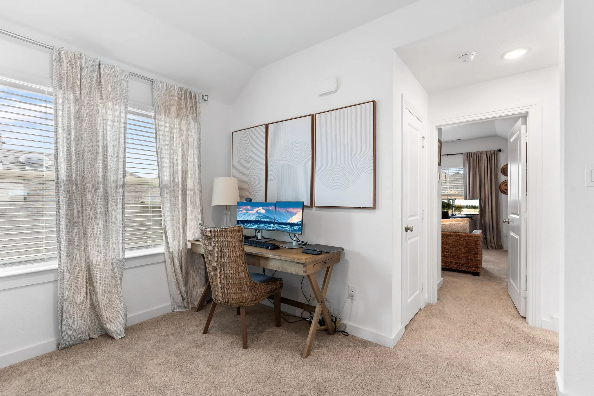 Desk area in game room