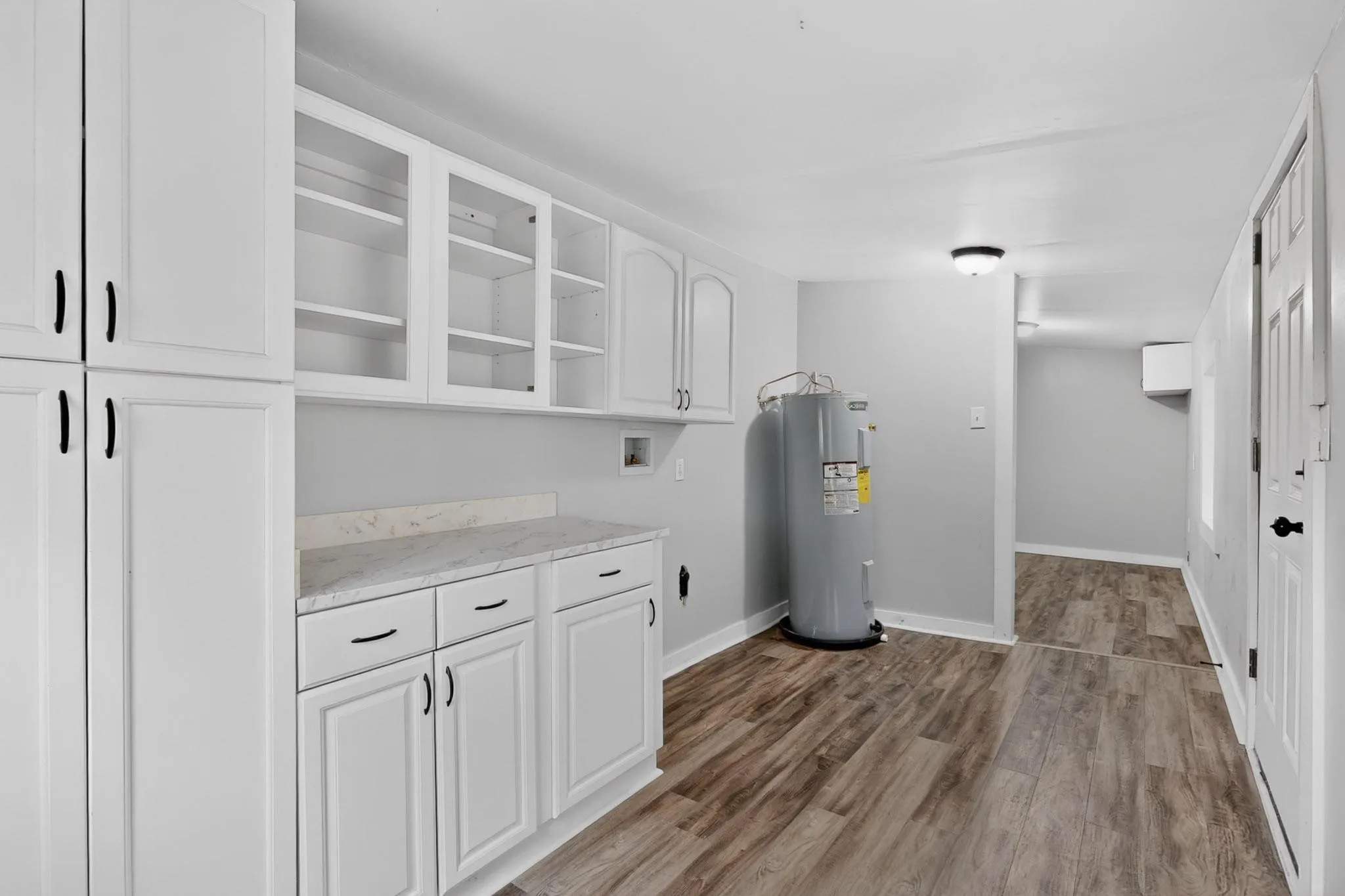 Laundry room looking back towards the kitchen