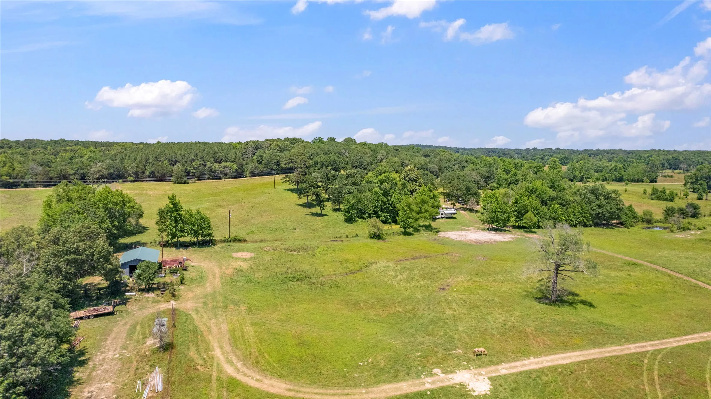 Aerial view with a rural view