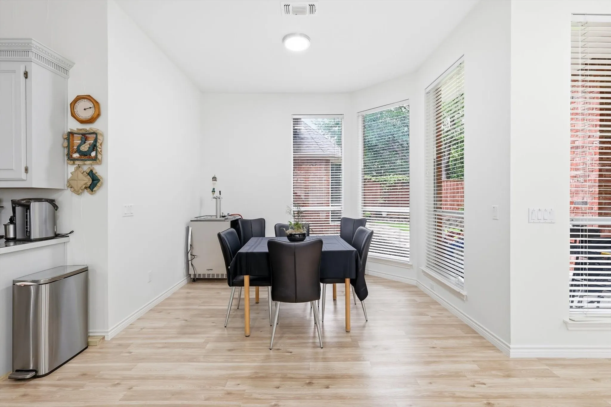 Large dining space in the eat in kitchen.