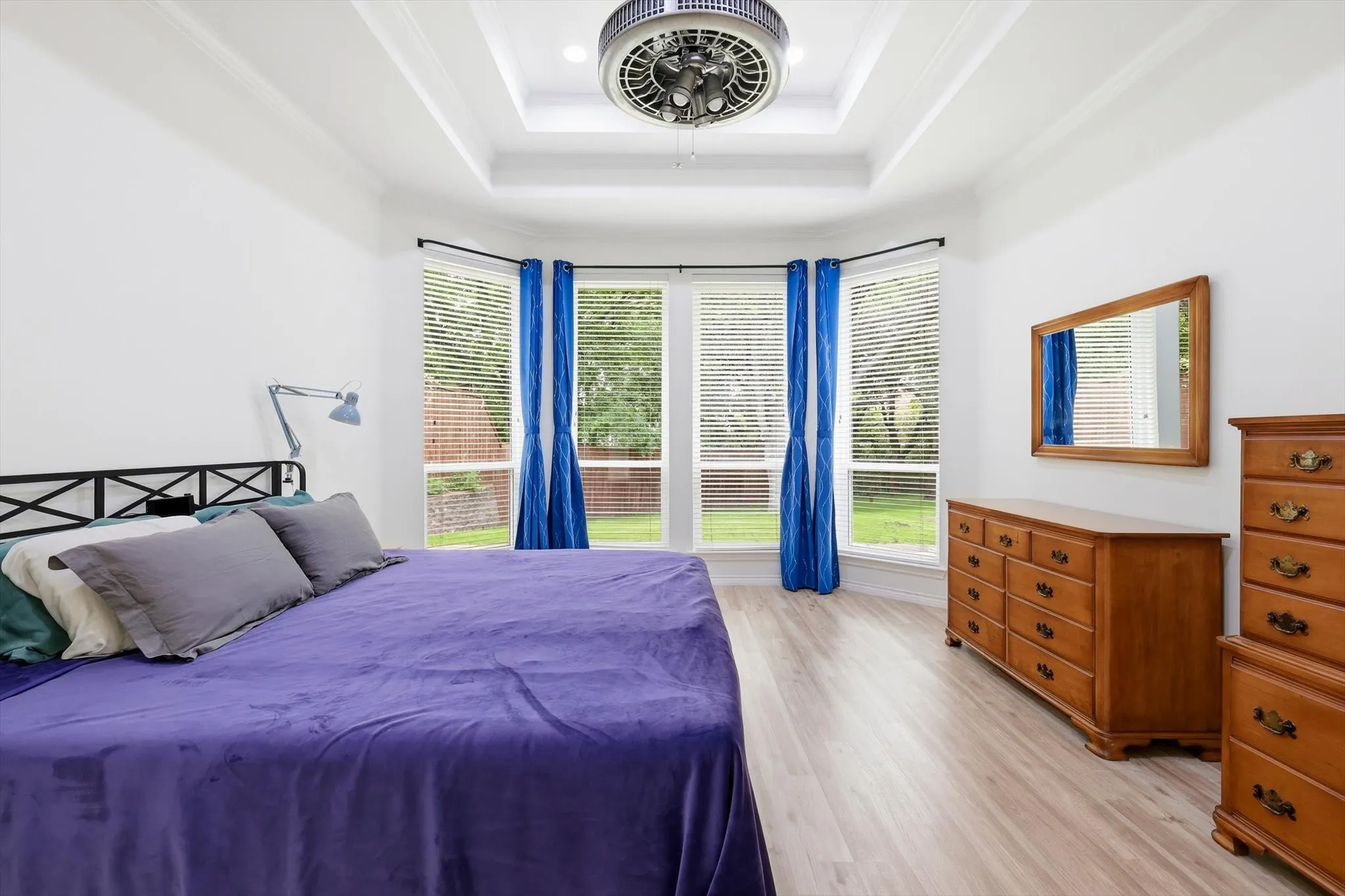 Primary suite in on the back of the home overlooking the beautiful backyard.