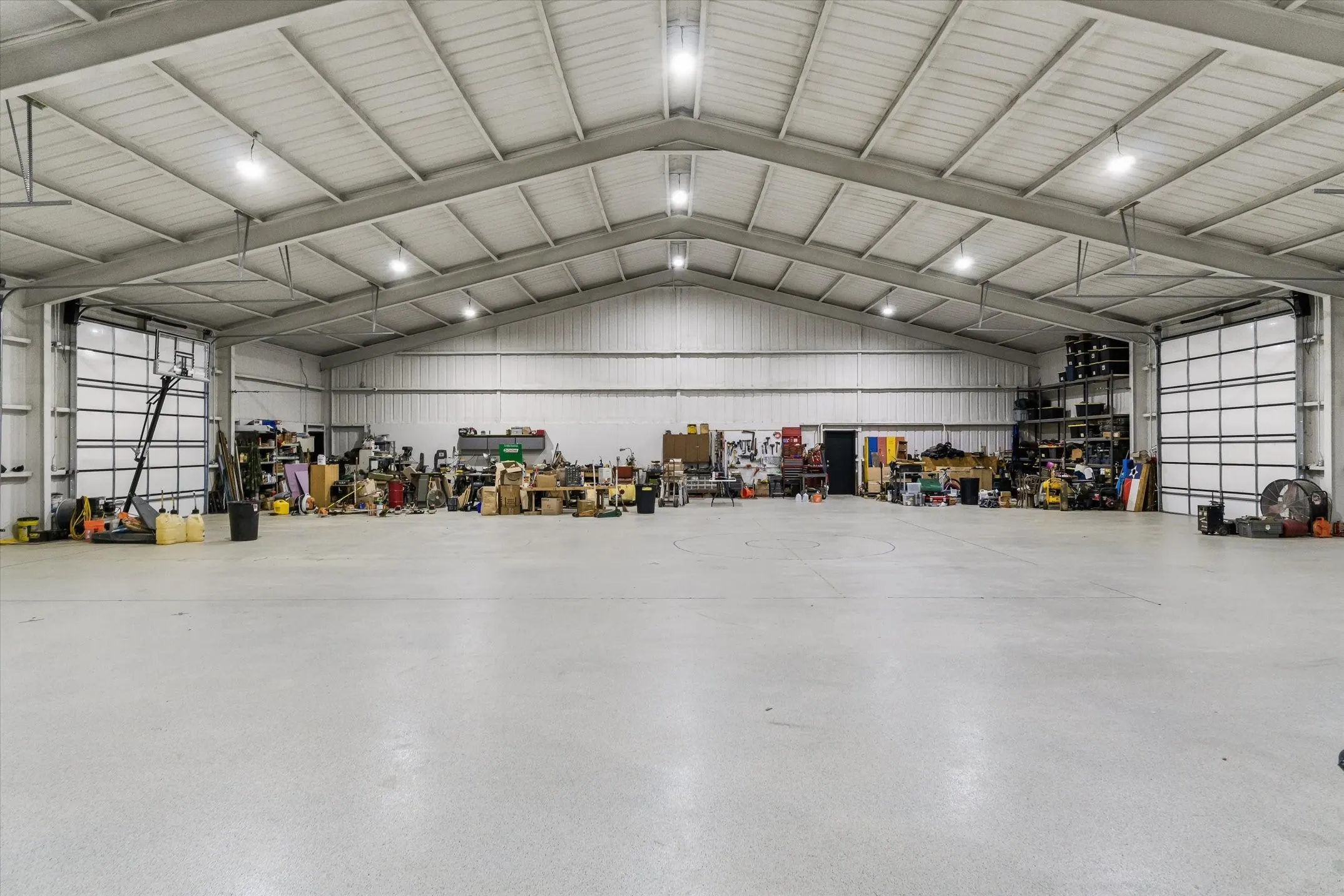 LED lighting 220 plugs epoxy floors and spray foamed