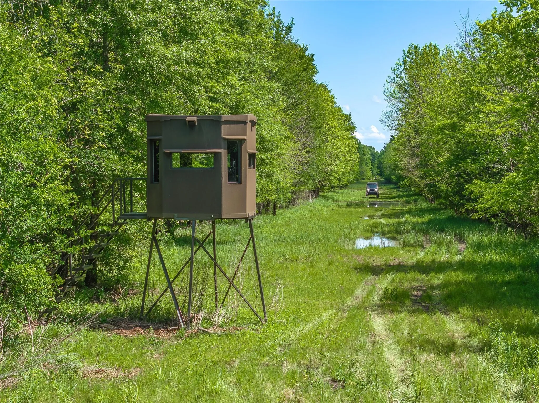 Deer stands throughout the land