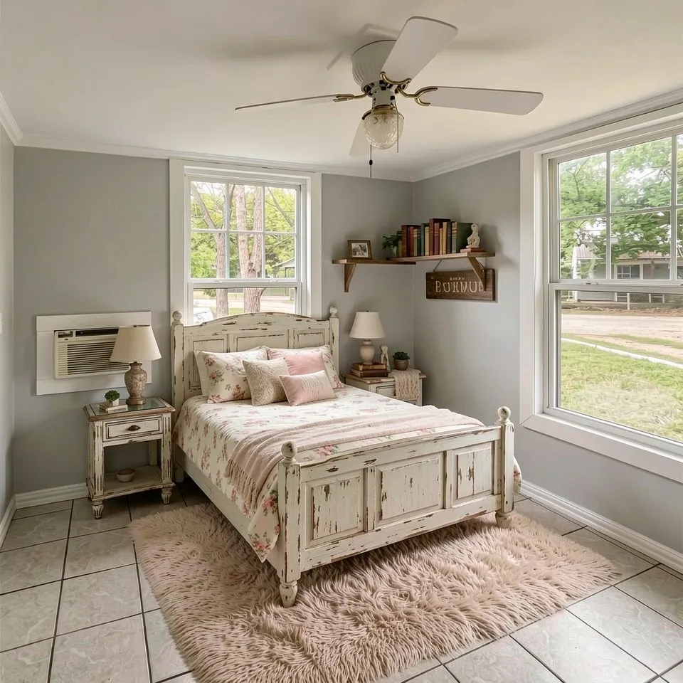 Virtually staged bedroom