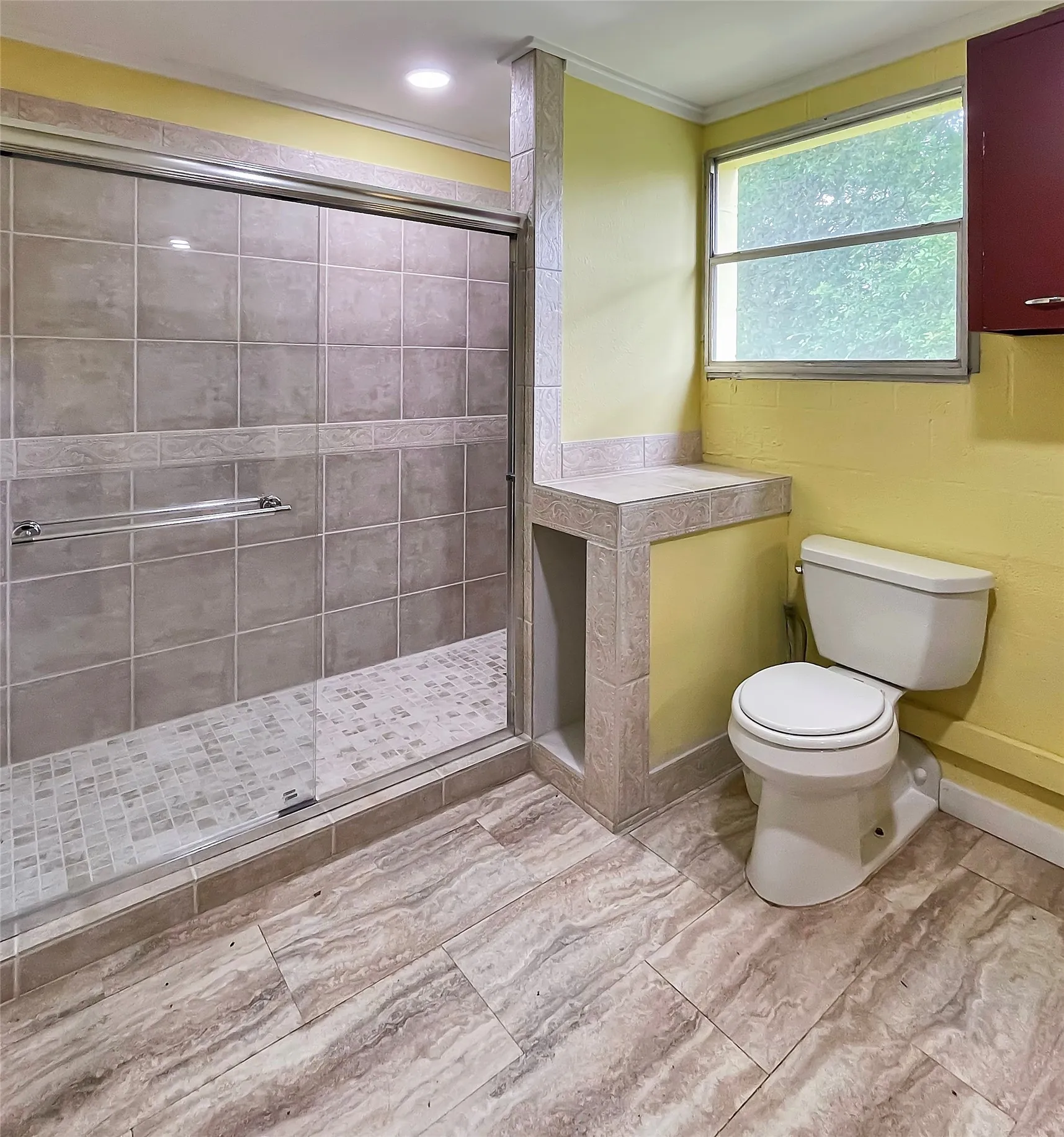 Features new shower