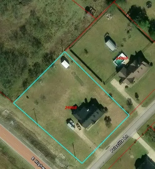 Aerial Property Map. Displaying the property boundaries and surrounding area
