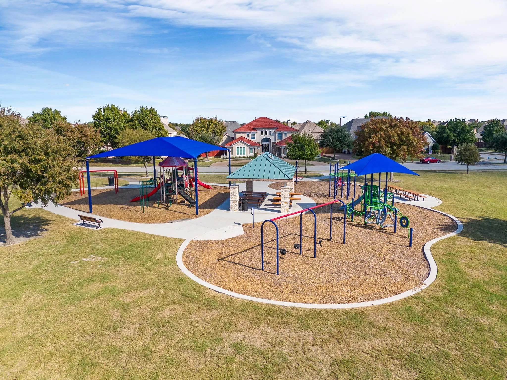 One of 3 playgrounds, this one is located just down the street from Twin Oaks.