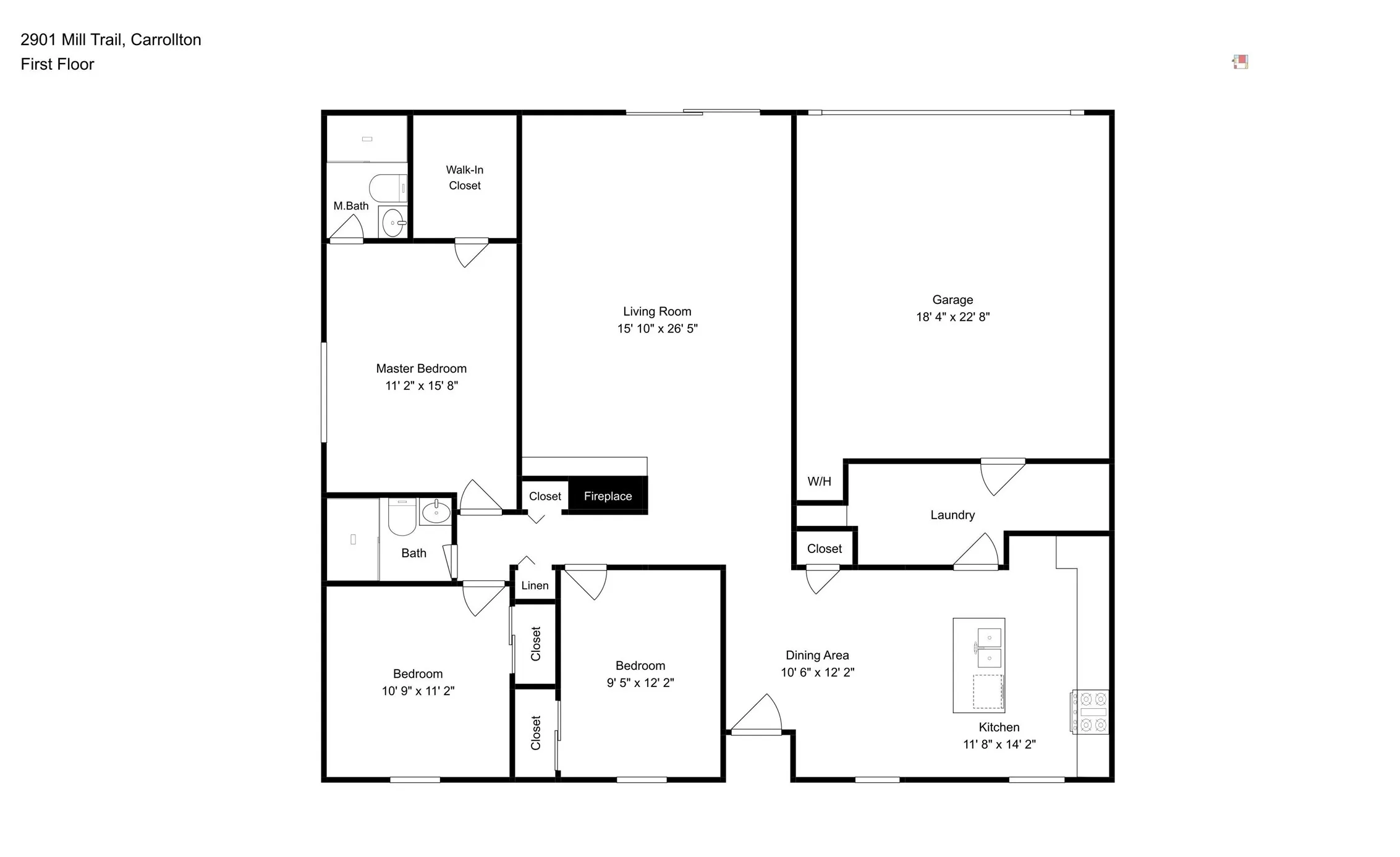 Single Family Residence For Sale in Denton County , 2901 Mill Trail, Carrollton, Texas 75007, 3 Bedrooms, 2 Bathrooms, 2 Garage spaces, 1,576 Sqft, built in 1972, Preowned, Price $375,000, mls#21241204, Real Estate Agent in Carrollton, Homes For Sale in Denton county, Homes For Sale in Carrollton, Realtor in Carrollton Texas, Real Estate Brokerage Independent Realty Texas, Luminita Cordes Realtor
