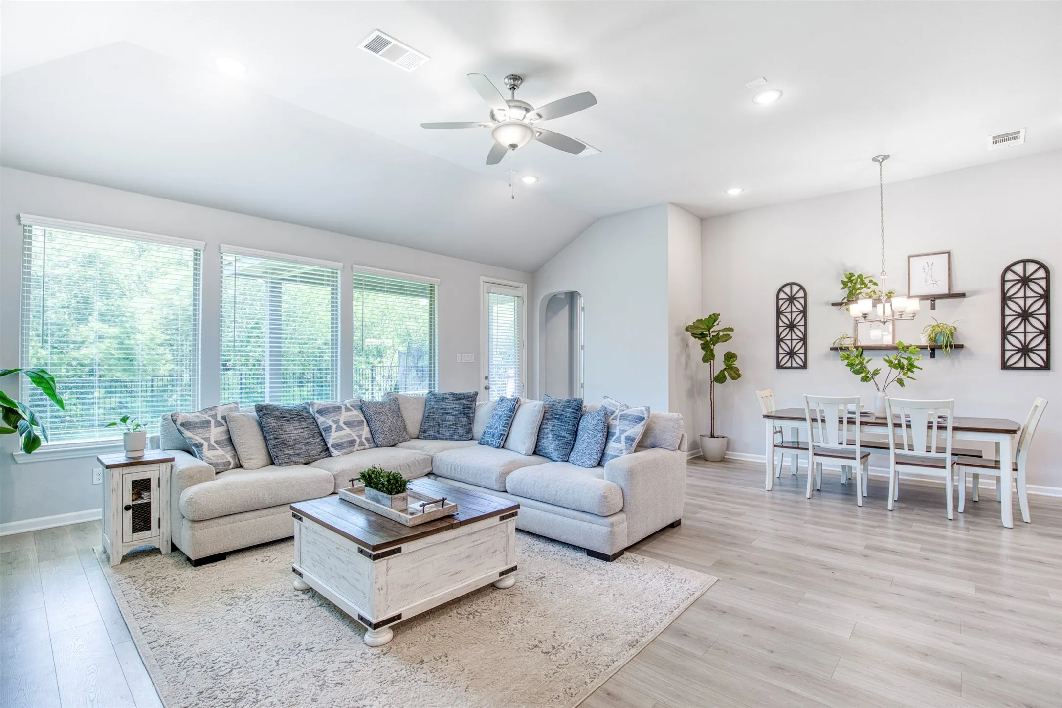 Spacious living room with an abundance of natural light.
