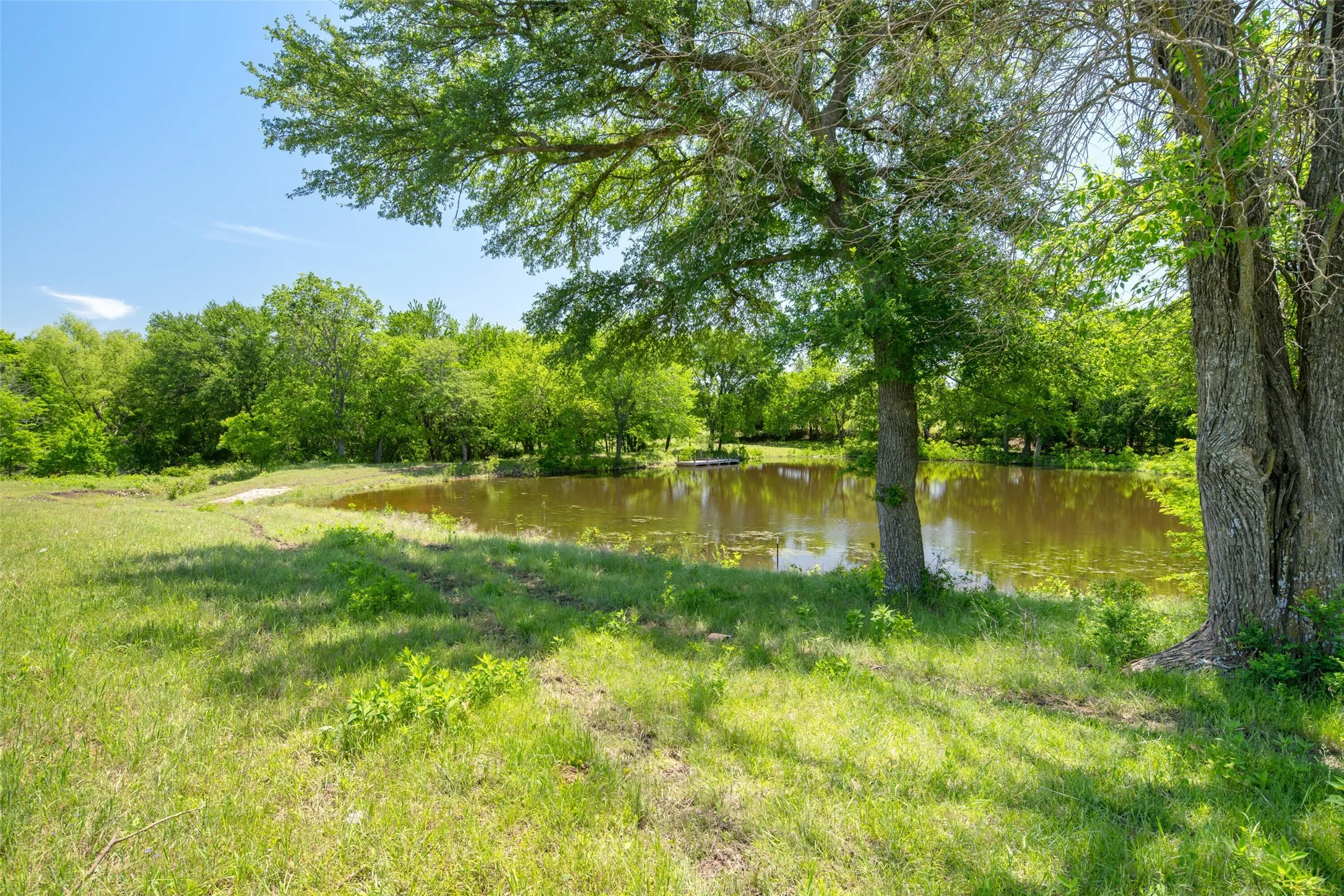 View of yard with a water view