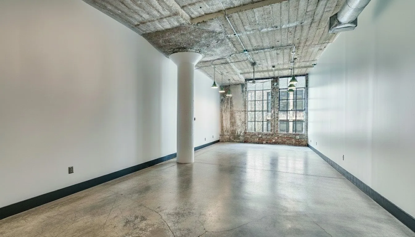 Currently this loft is vacant but see the virtually staged photos for what this space could be