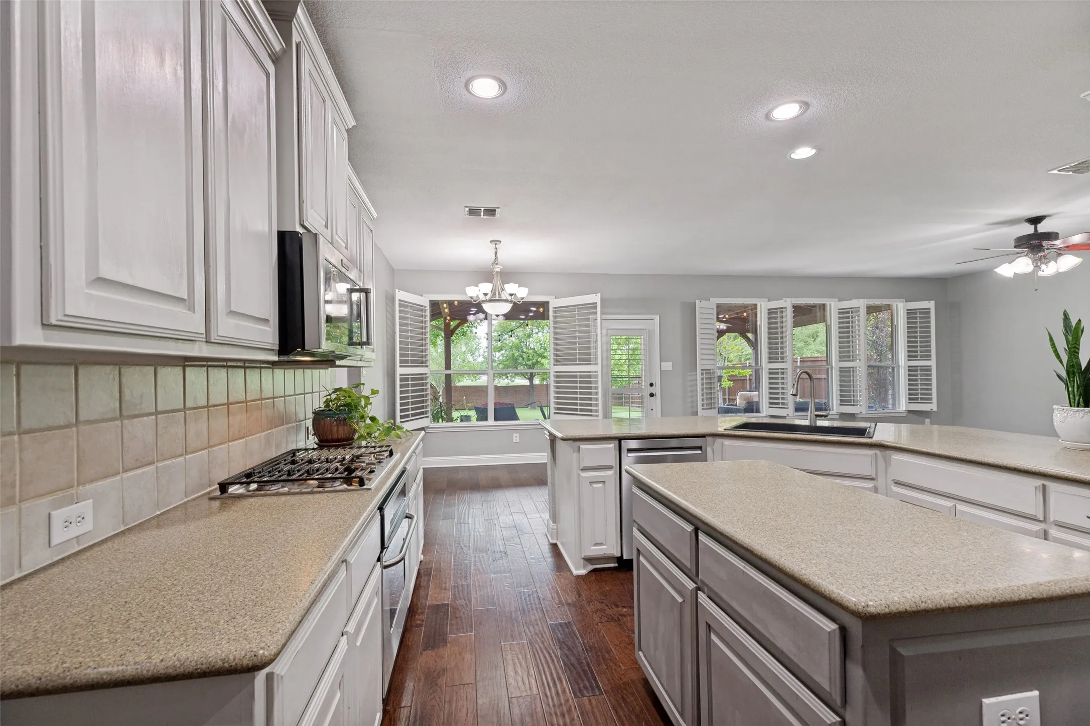 Recessed lighting package makes for a light and bright kitchen.