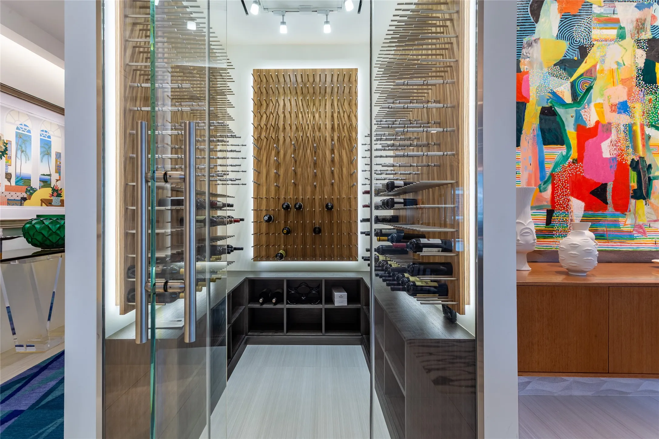 Enclosed wine cellar