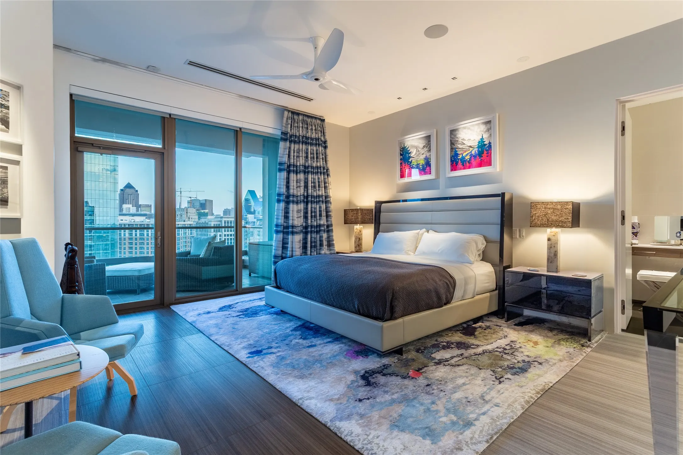 The generous Primary Bedroom has a balcony.