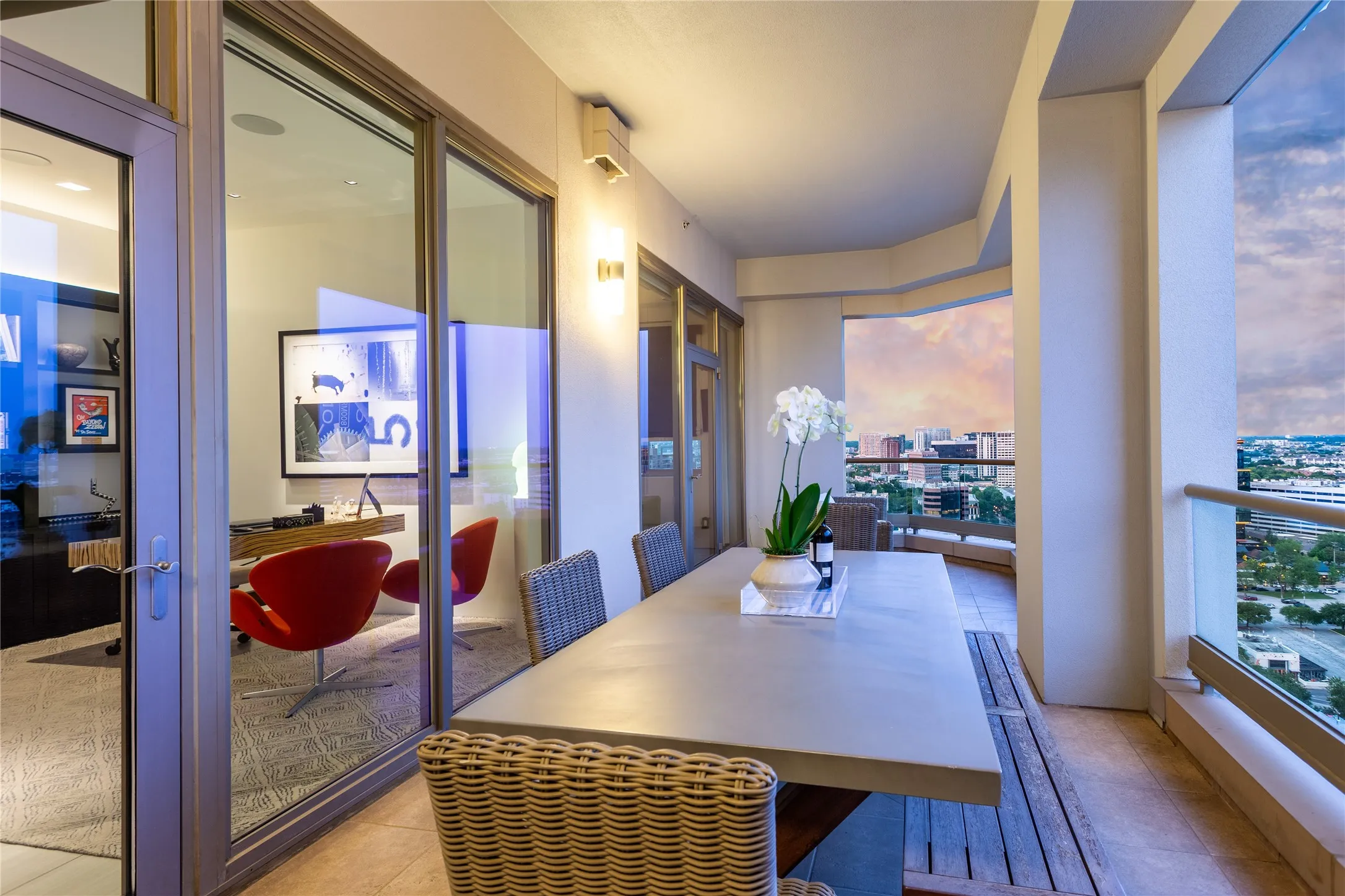 One of two large Balconies. This one off of Living Areas. Large enough for Dining & seating.