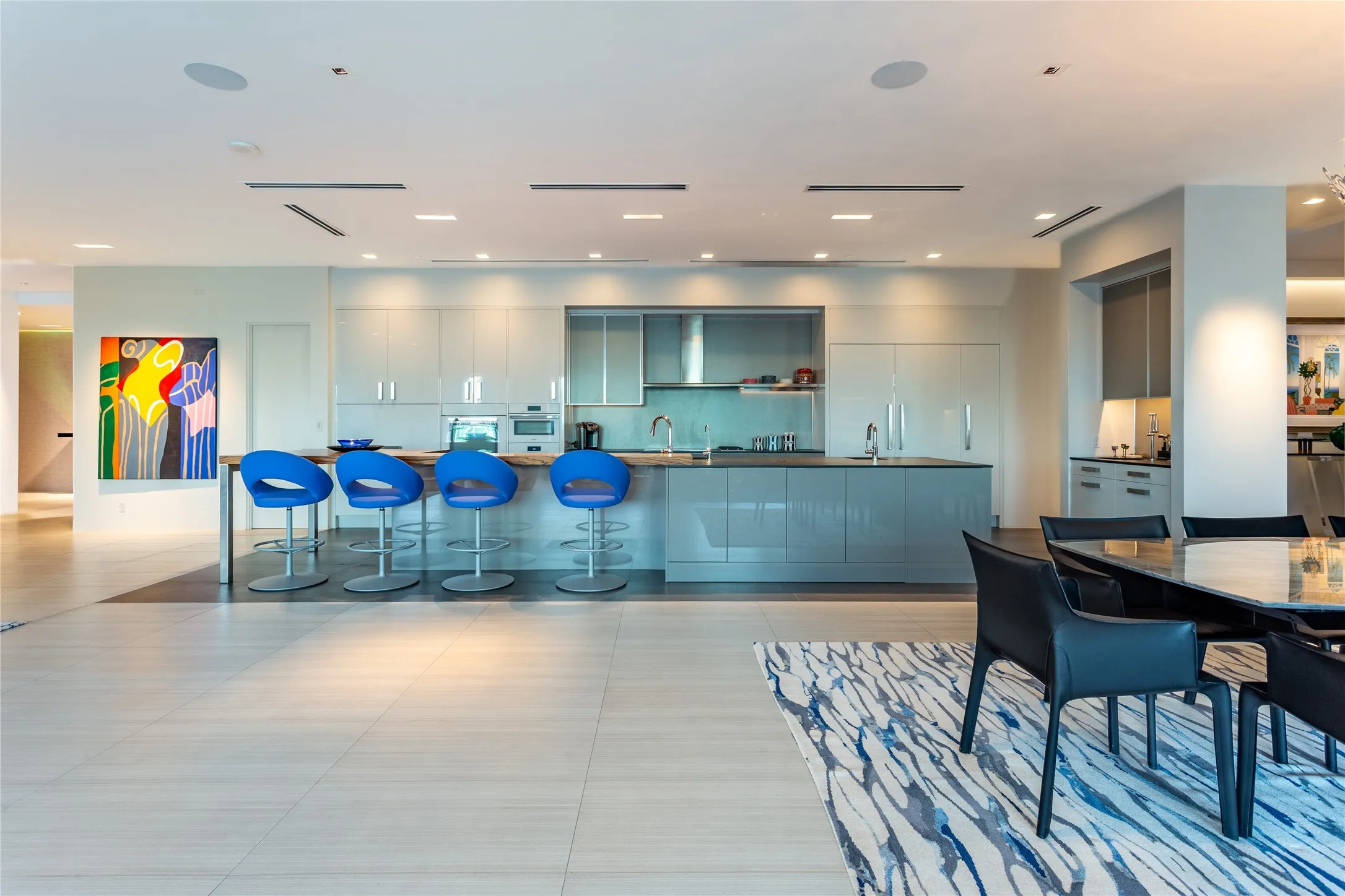 19 ft long Kitchen Island.