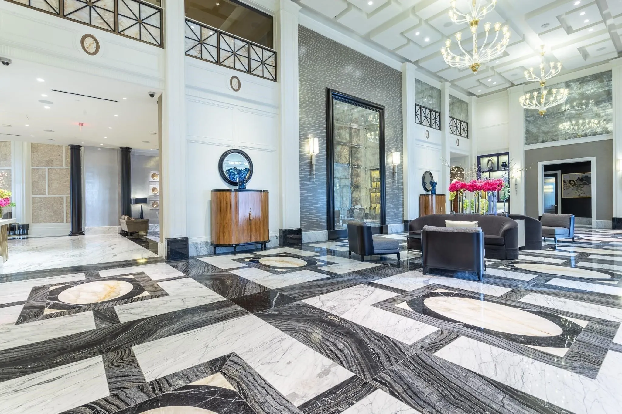 Newly remodeled two-story Lobby looking toward three Conference Rooms.