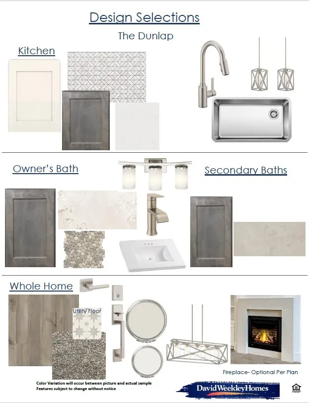 Design Selections. Detailing finishes and fixtures for the property