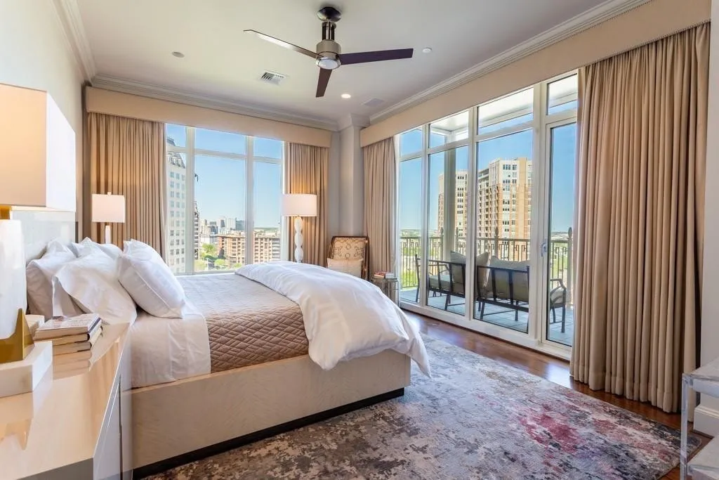 Primary suite with corner views.