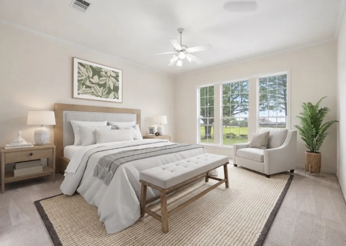 Primary bedroom is huge with sitting area