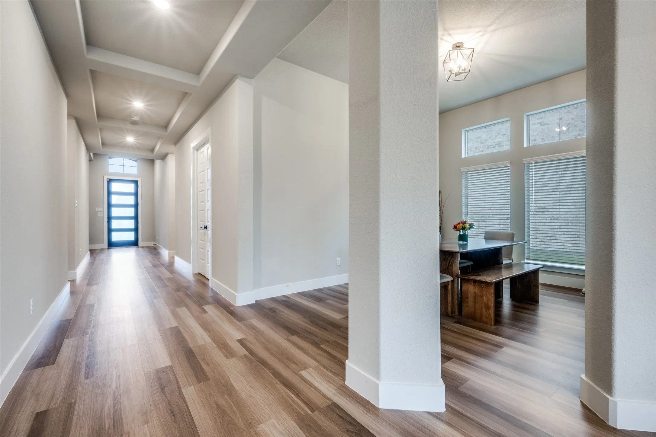 A large formal dining space off the main hallway.