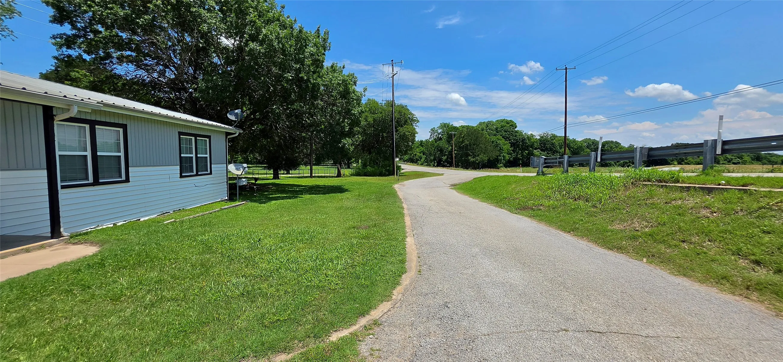 Long, wide driveway.