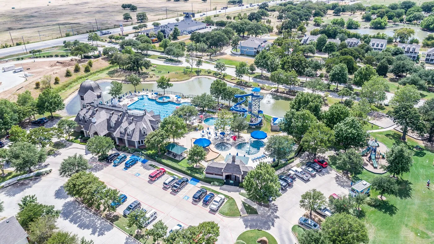 Bird's eye view of a pool