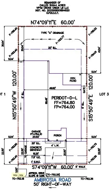 1704 Ambrosia Road Preliminary Plot Plan