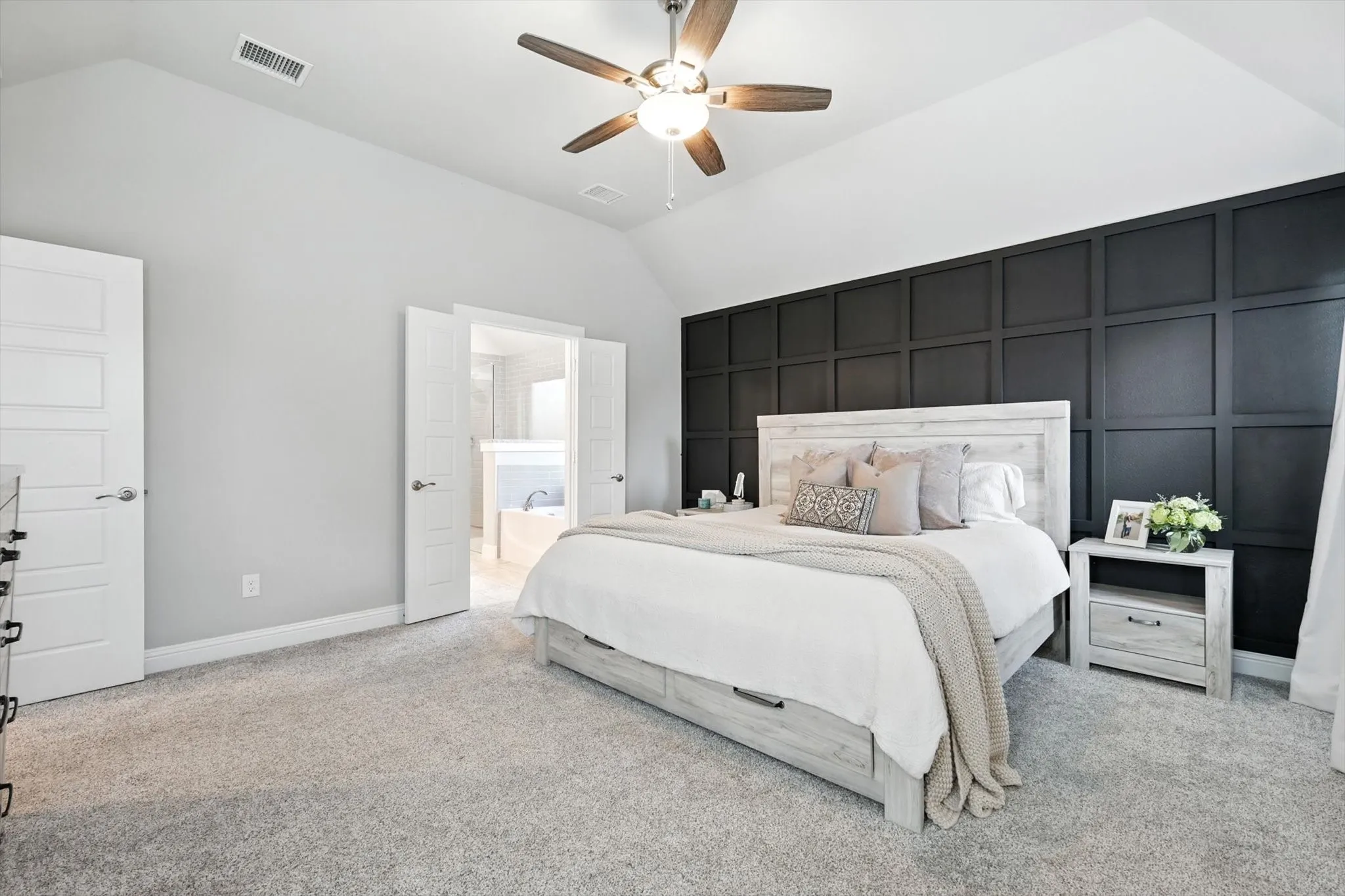 Large primary bedroom has ensuite bathroom.