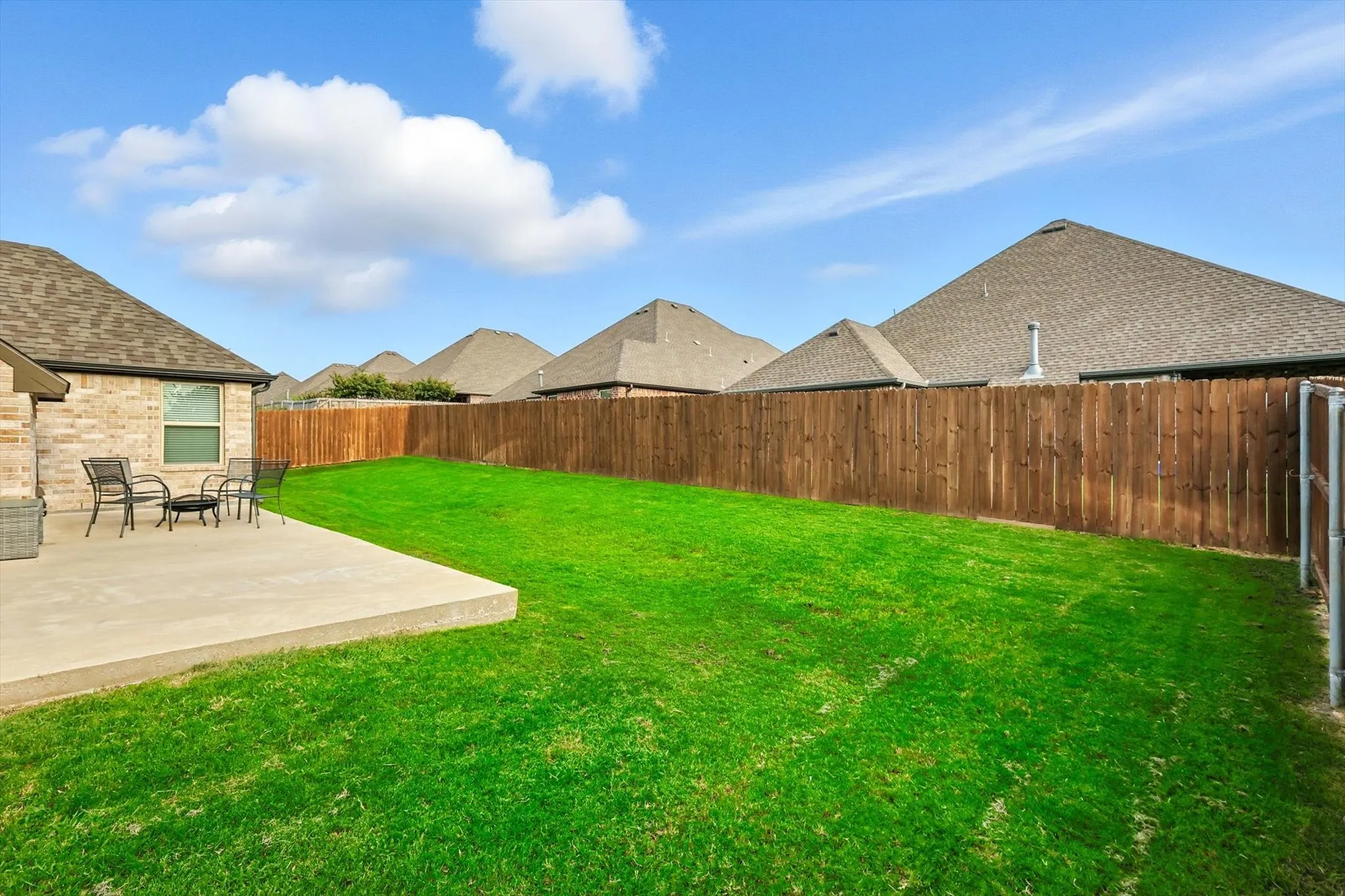 Huge backyard.