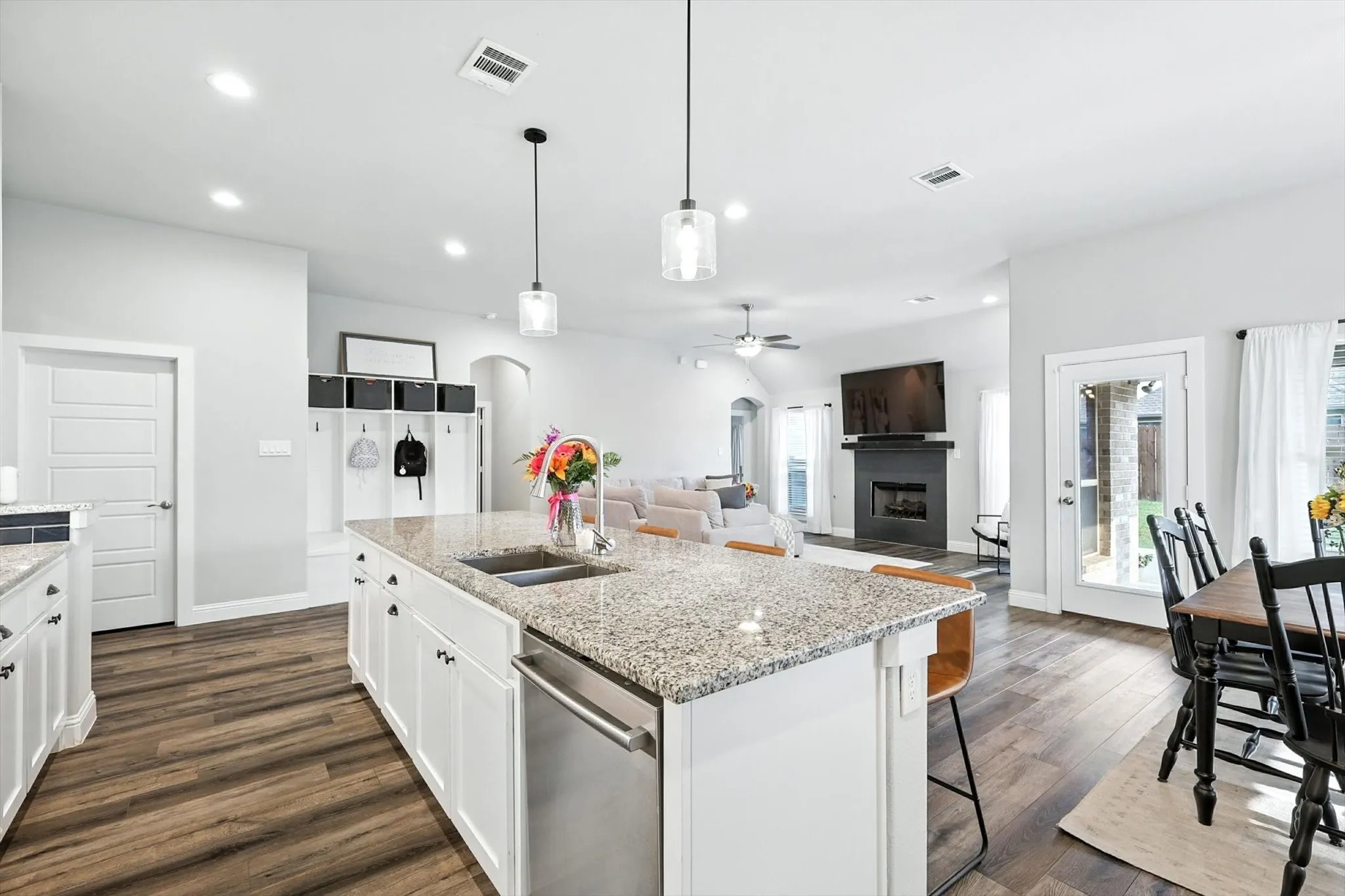 Laundry room located across from kitchen.