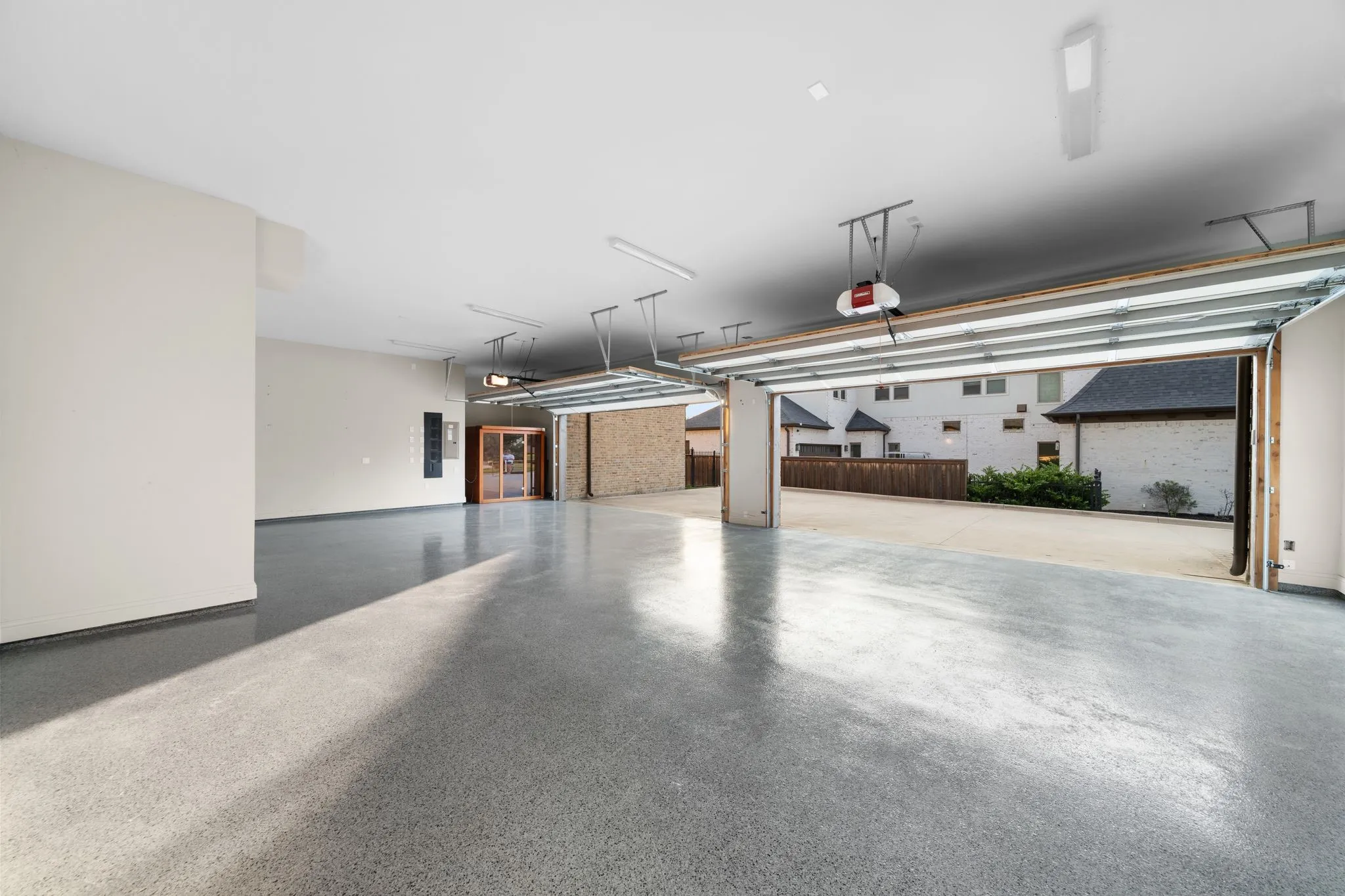 oversized 4 car garage with storage