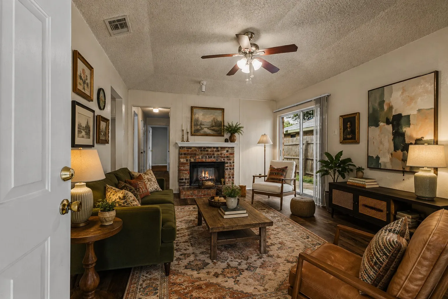 Unit B virtually imagined to reflect furniture lay out showing a cozy home feeling