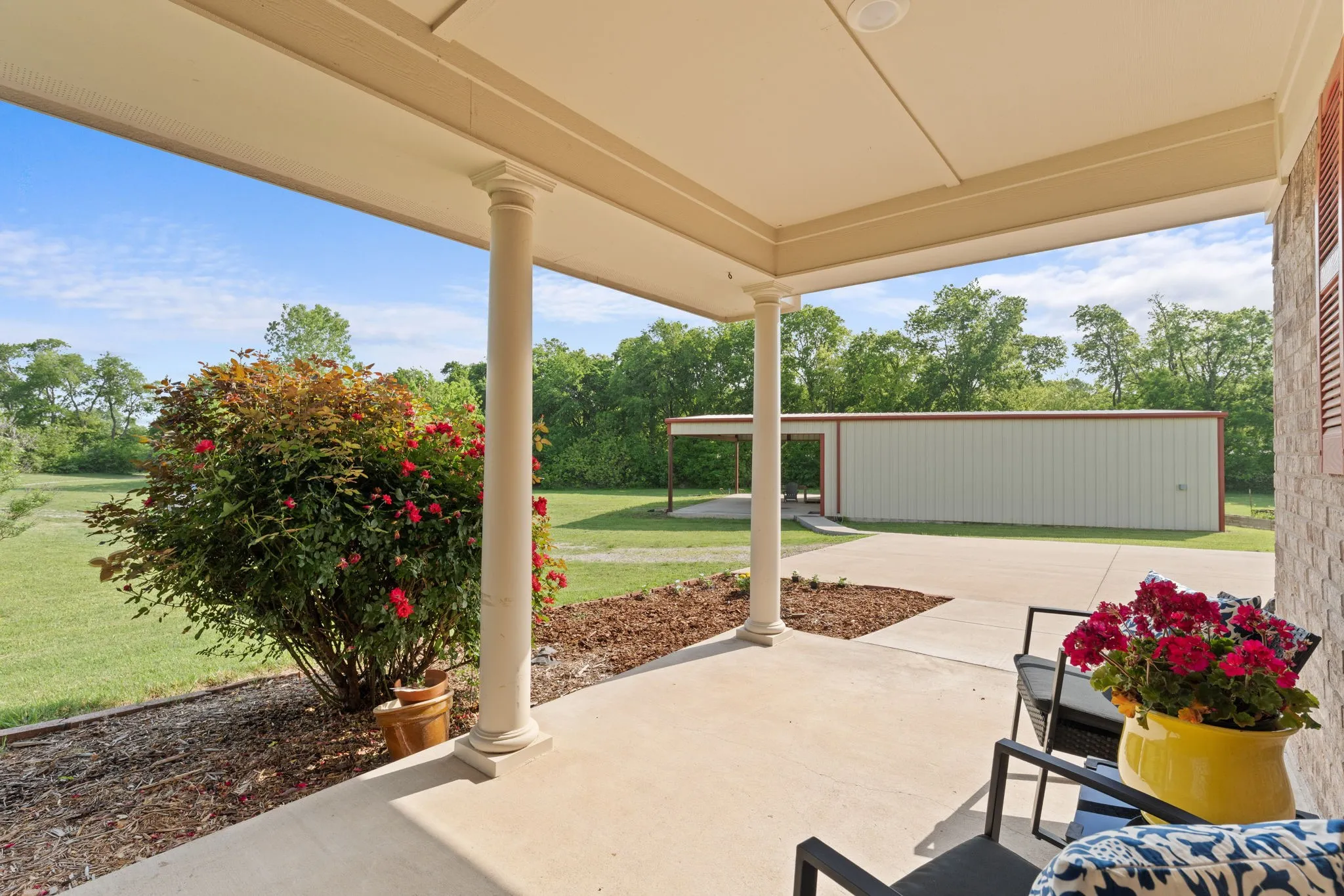 Front porch view of work shop
