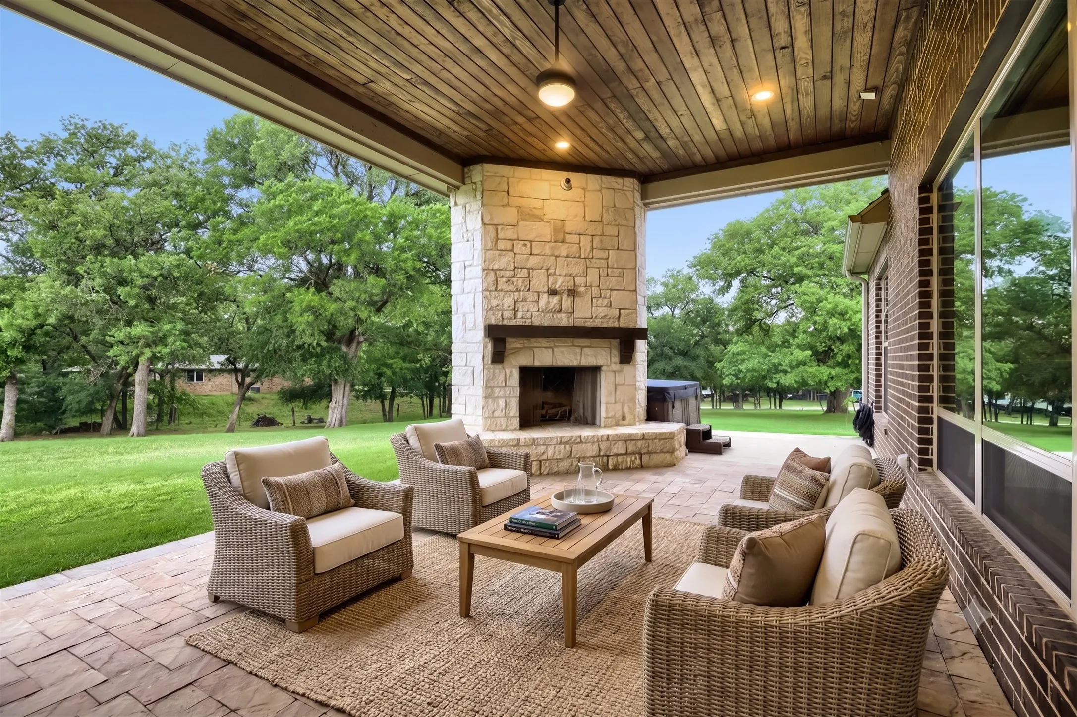 Virtually staged with patio furniture