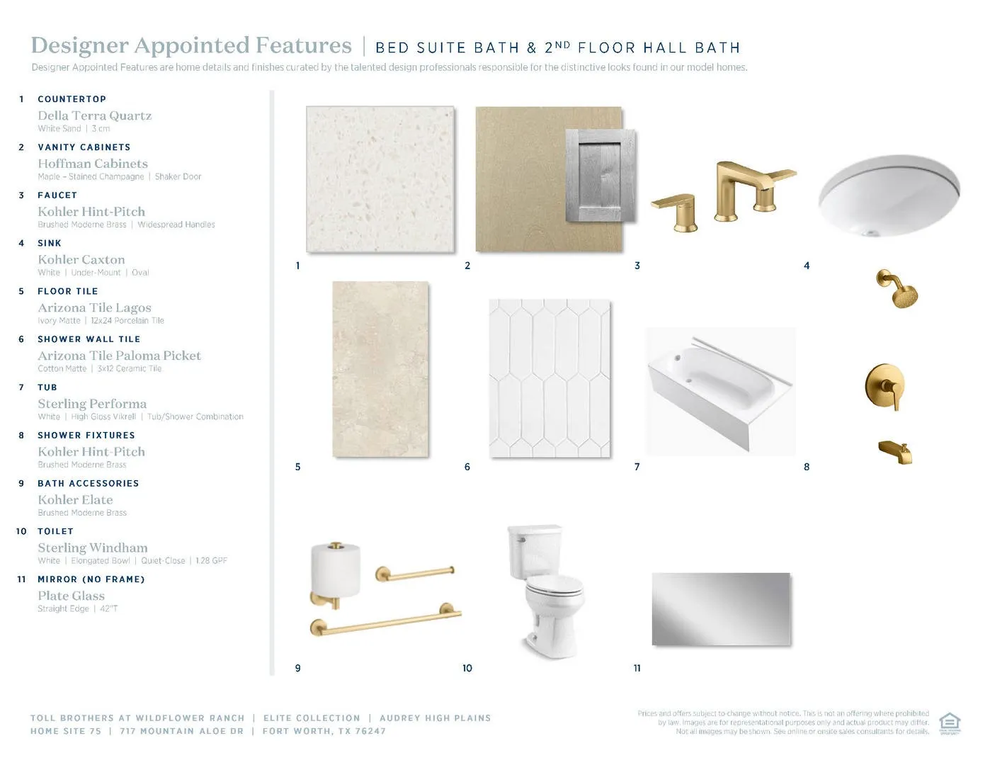 Wildflower Ranch Elite-Bed Suite Bath & 2nd Floor Hall Bath Selections