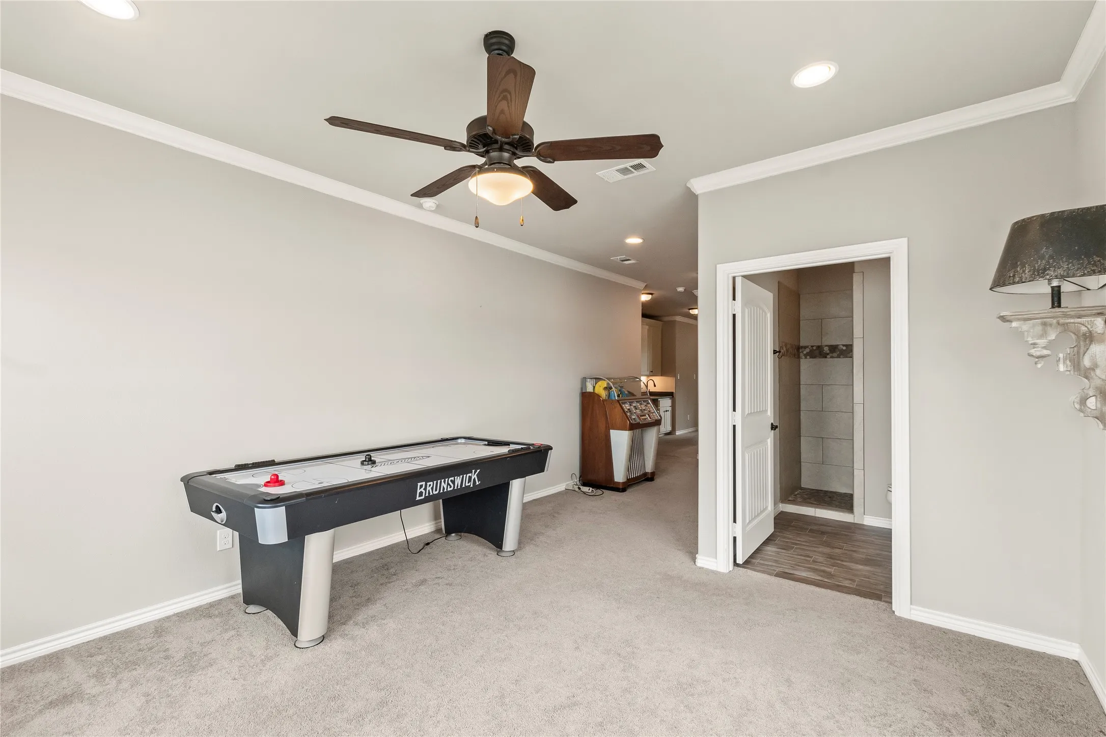Upstair bonus room perfect as game room, second living area and more.