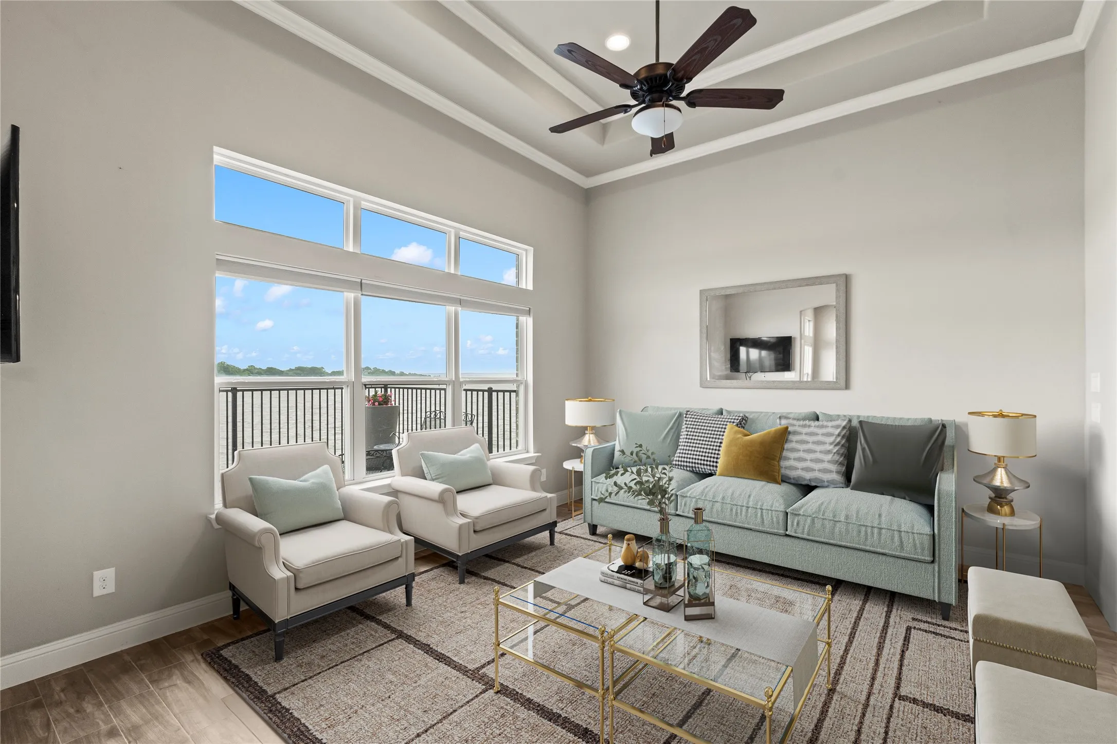 Staged Photo* Wood look porcelain tile floors