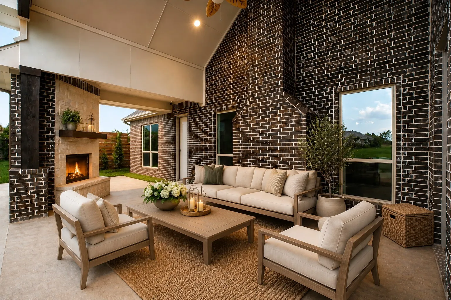Virtually staged outdoor patio