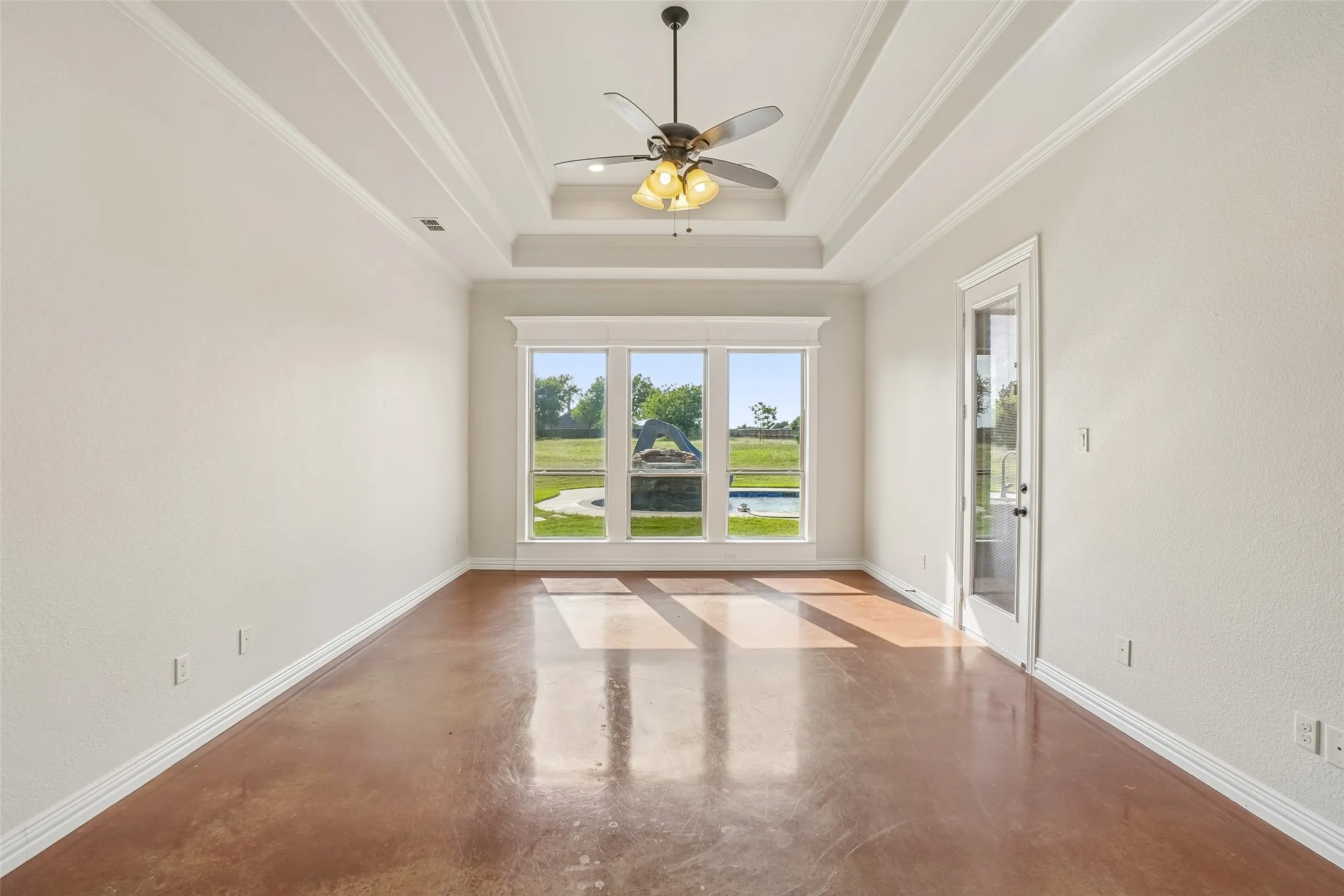 Virtually staged primary bedroom