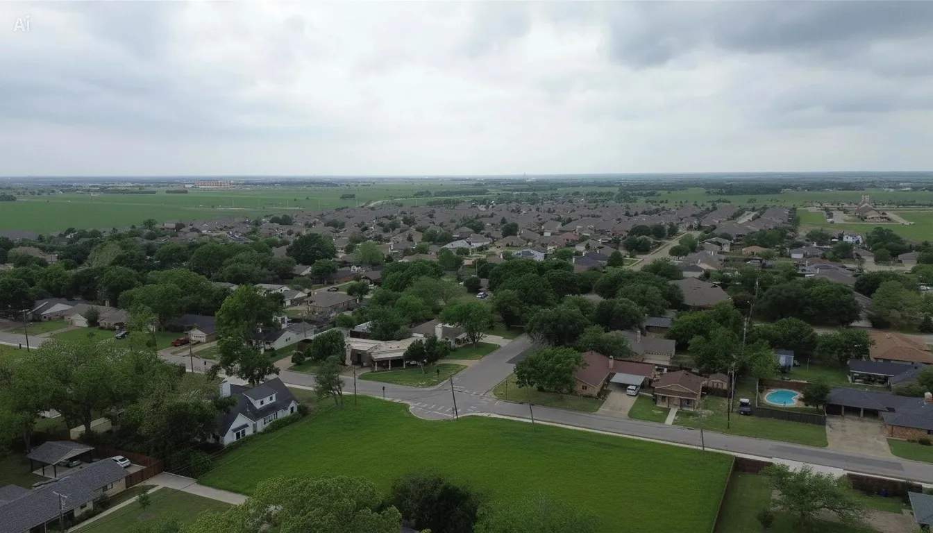 Residential neighborhood featuring diverse architectural styles and mature tree cover