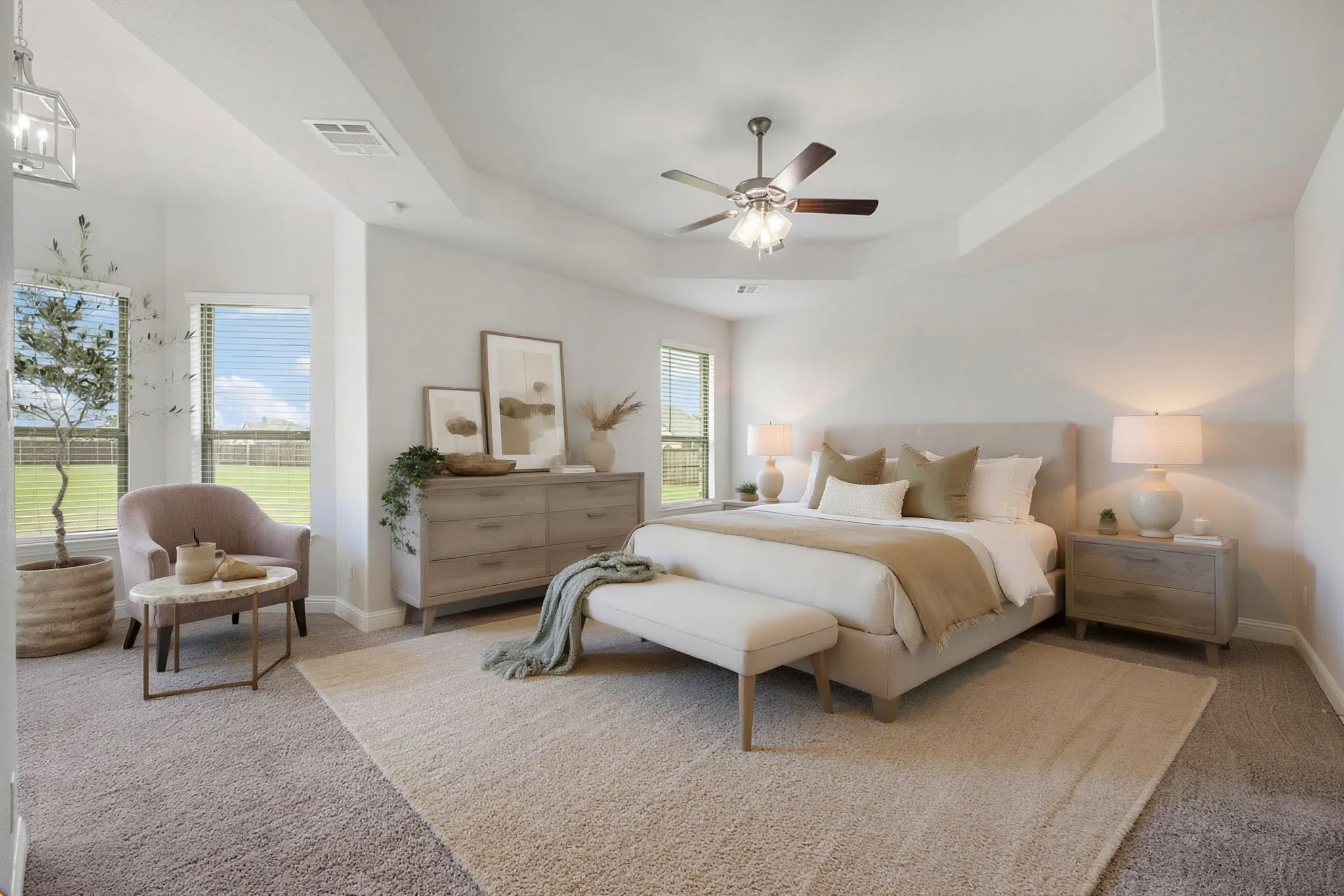 *Virtual Staging* Primary bedroom with sitting area