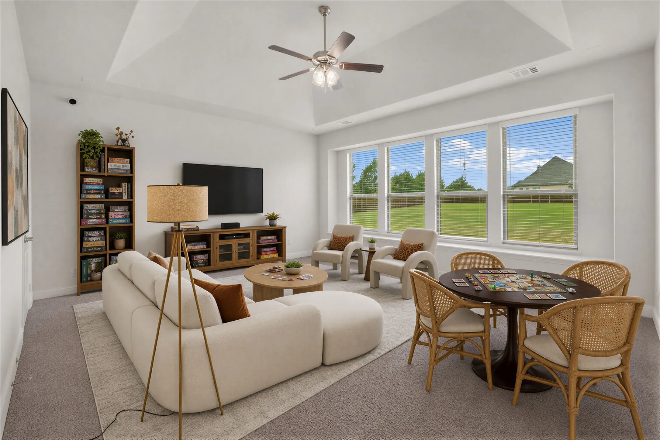 *Virtual Staging* Spacious game room, perfect for entertainment!
